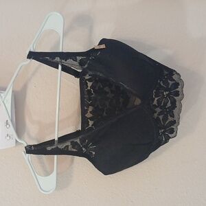 Black lace wireless bra